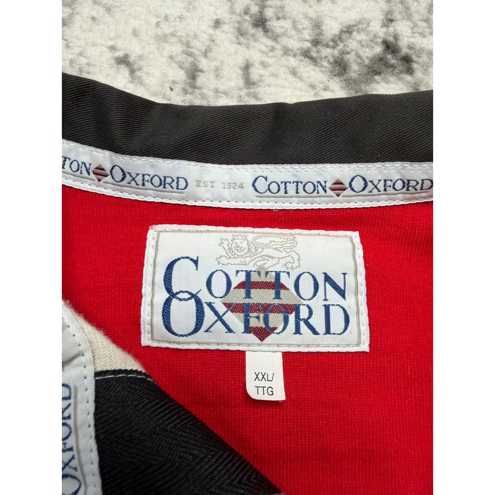 COTTON OXFORD Rugby Canada Shirt Red Striped Maple Leaf Men's XXL Vintage FLAWED - Picture 5 of 9
